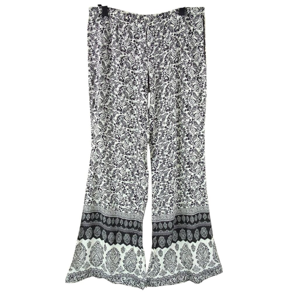 Billabong Floral Bell Bottom Pants Size M Festival Hippie Lightweight